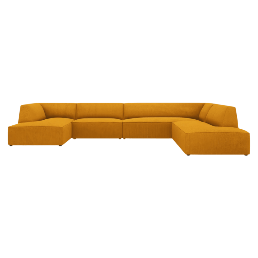 Ruby U-shaped corduroy sofa with right corner unit