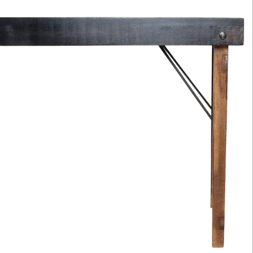 Console wooden folding console table