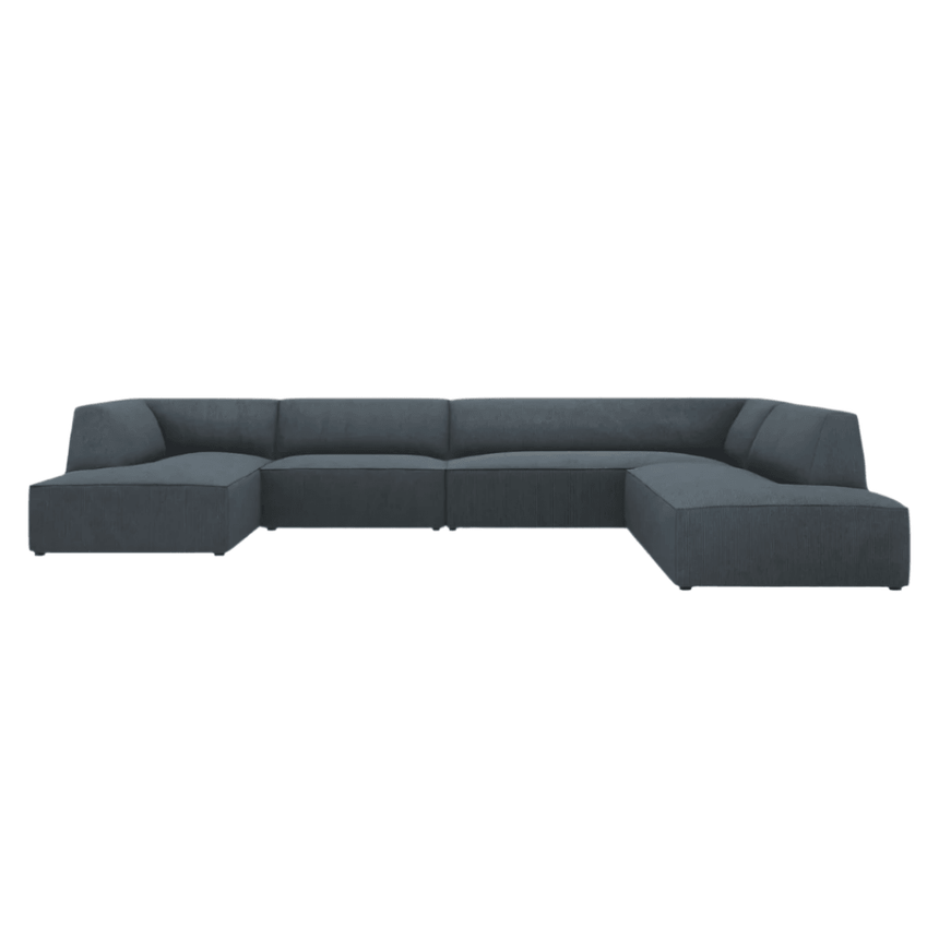 Ruby U-shaped corduroy sofa with right corner unit