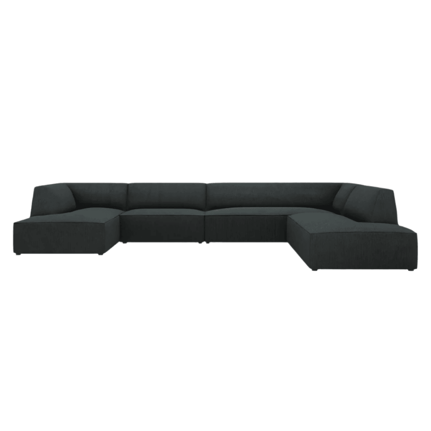 Ruby U-shaped corduroy sofa with right corner unit