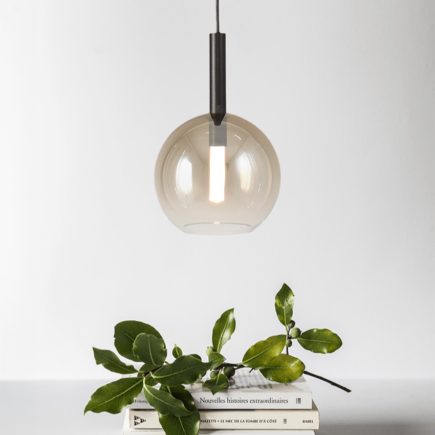 Lido arany üveg függőlámpa fekete foglalattal