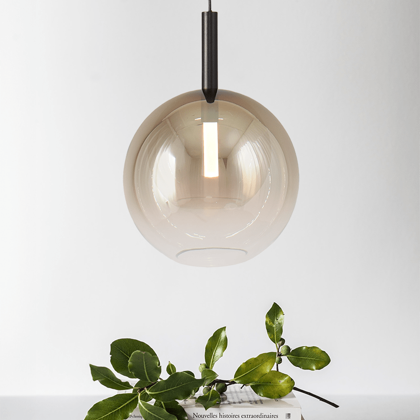 Lido arany üveg függőlámpa fekete foglalattal