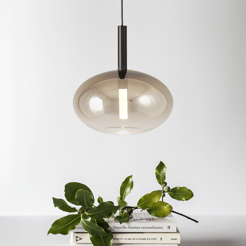 Lido arany üveg függőlámpa fekete foglalattal