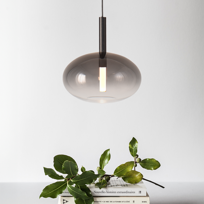 Lido világosszürke üveg függőlámpa