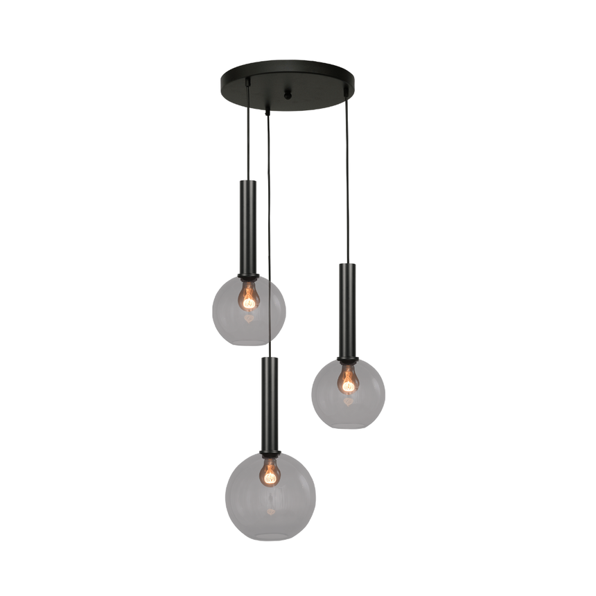 Bella2 3 izzós függőlámpa fekete foglalattal Ø35