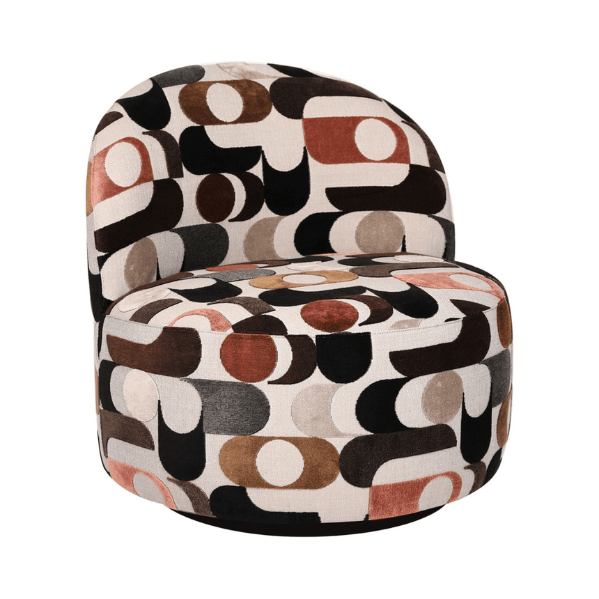 Rodeo fabric swivel armchair