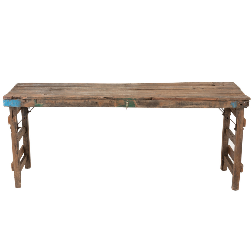Aged wood console table