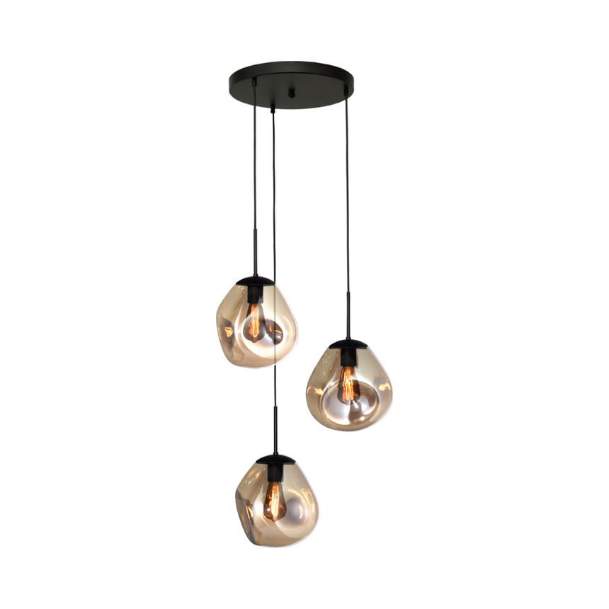Lava 3 izzós arany üveg függőlámpa