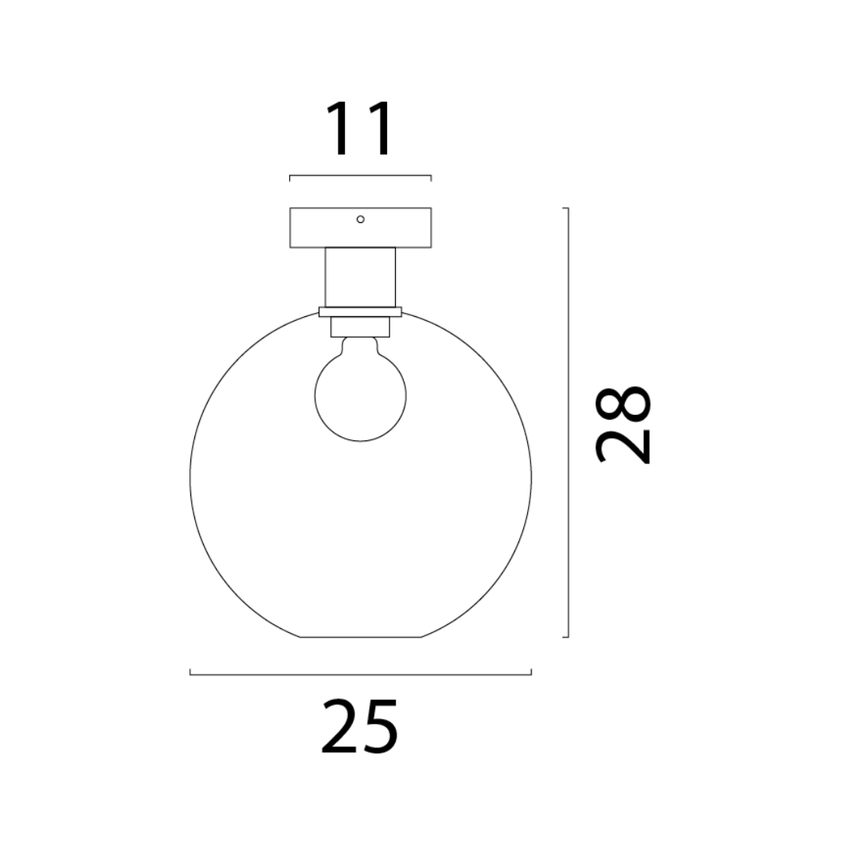 Lazise üveg csillár fekete foglalattal Ø25