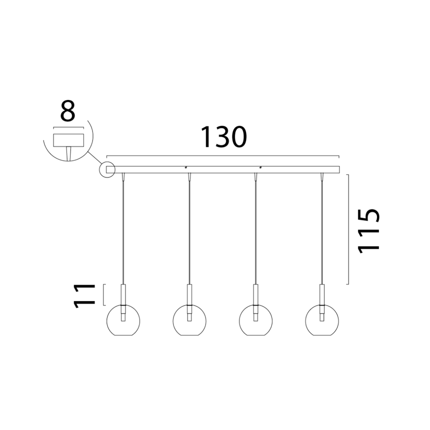 Lido világosszürke üveg függőlámpa