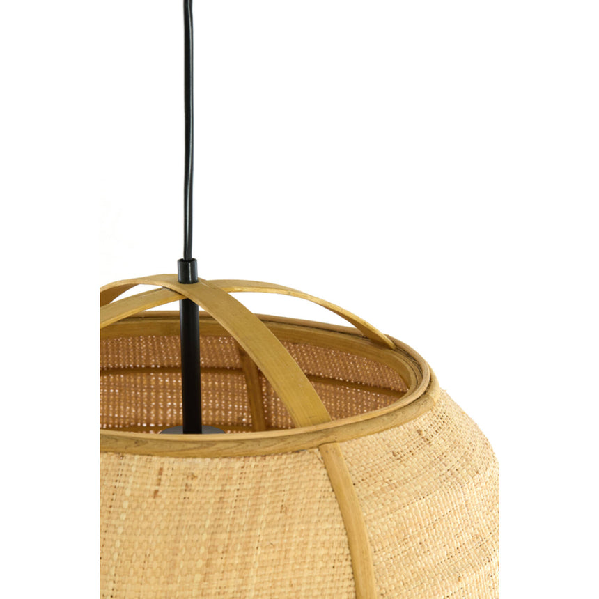 Bozona dekoratív függőlámpa – Szélesebb, alacsonyabb kivitel rattan fonással