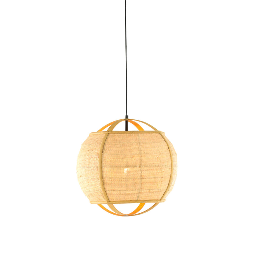 Bozona dekoratív függőlámpa – Szélesebb, alacsonyabb kivitel rattan fonással