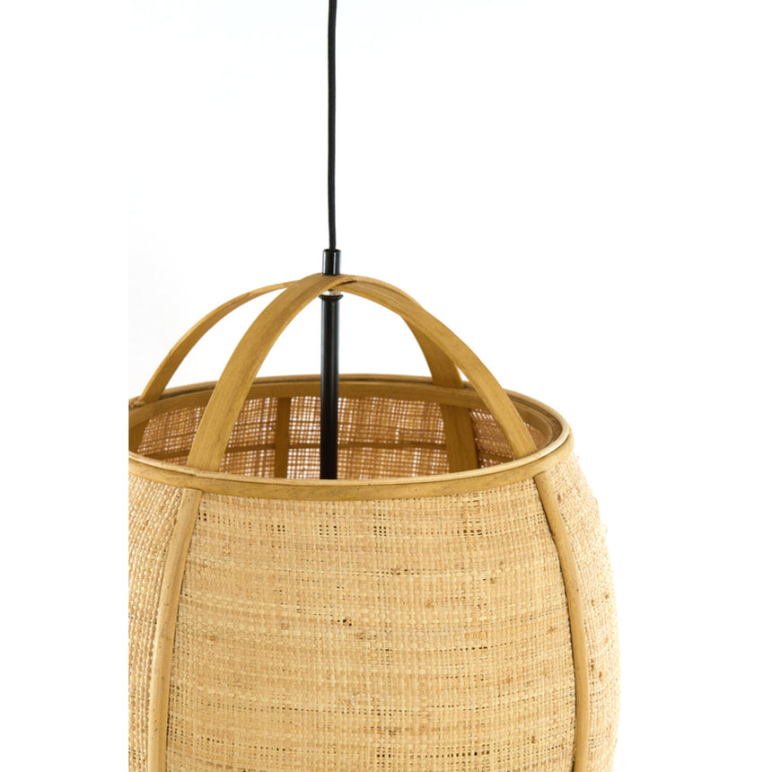 Bozona dekoratív függőlámpa – Magasított kivitel rattan fonással