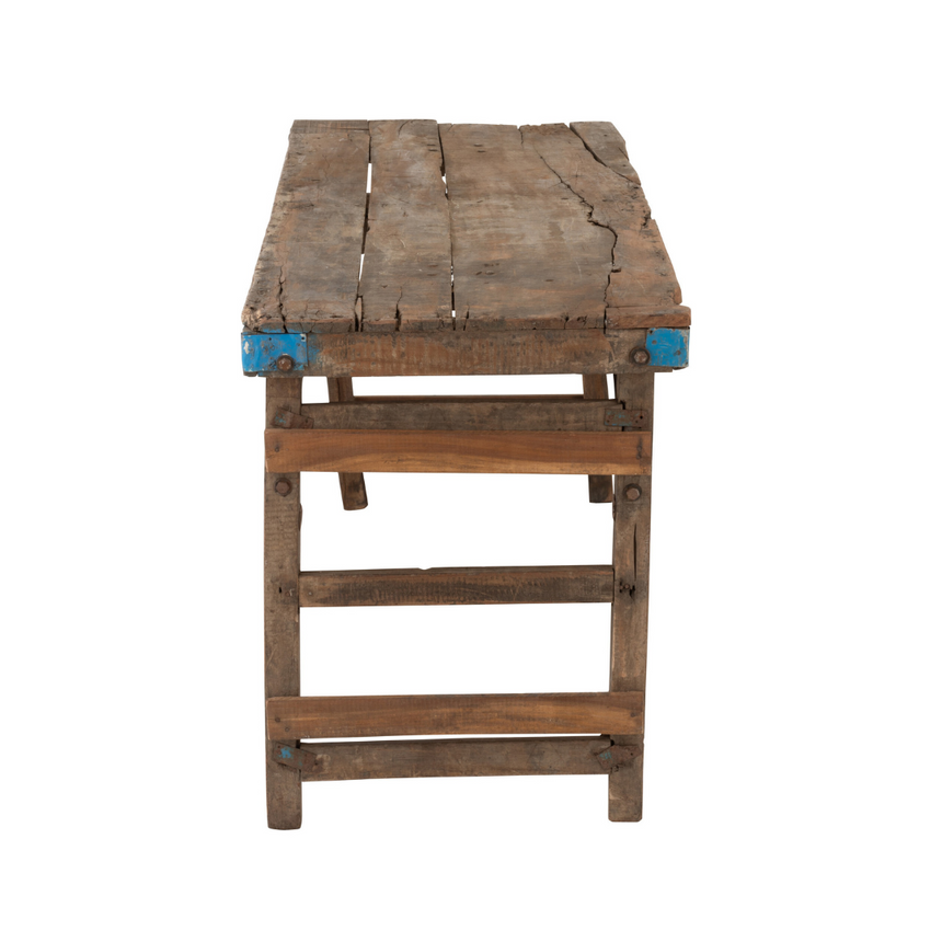 Aged wood console table