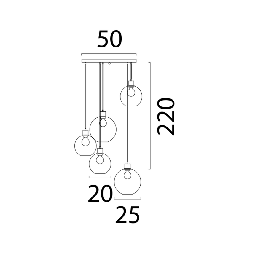 Lazise arany üveg függőlámpa arany foglalattal