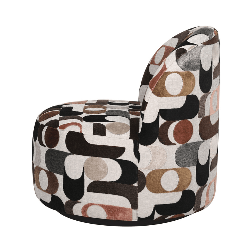 Rodeo fabric swivel armchair