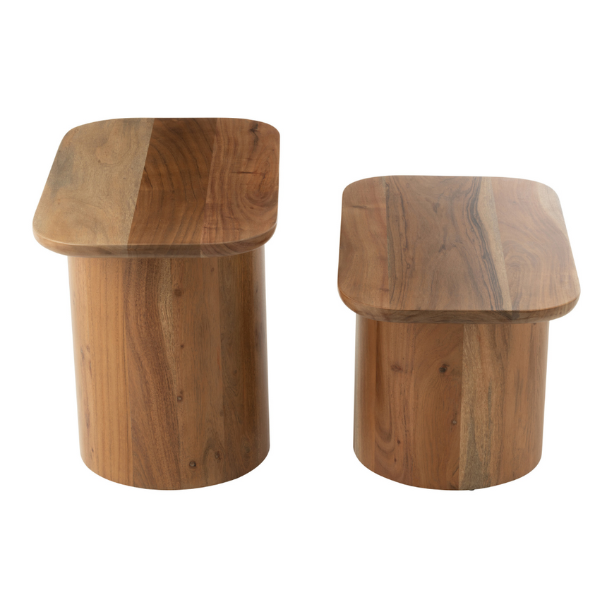 Olive wood side table set