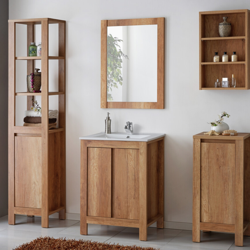 Classic fa fürdőszoba tükör