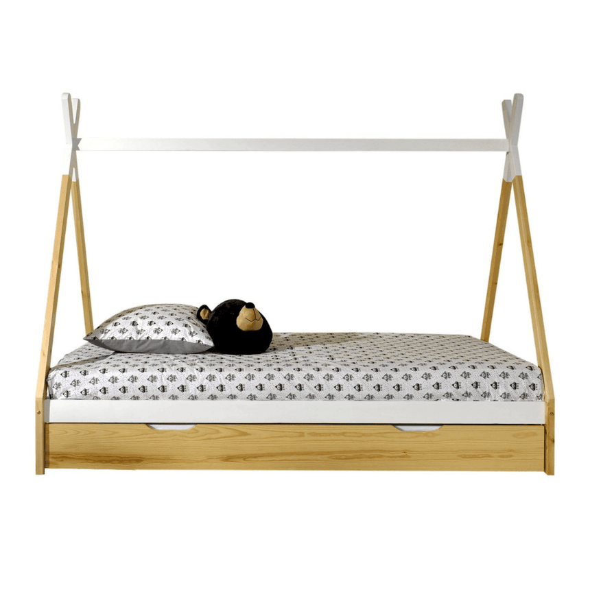Tipi LP wooden children's bed, 90x200 with bed linen holder