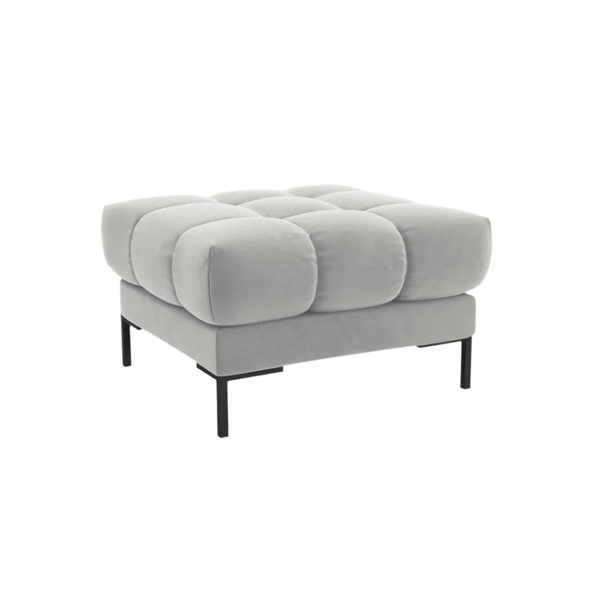 Mamaia velvet pouf with black legs