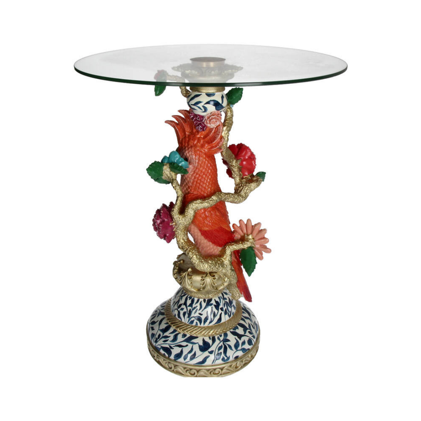 Birds üveg lerakóasztal