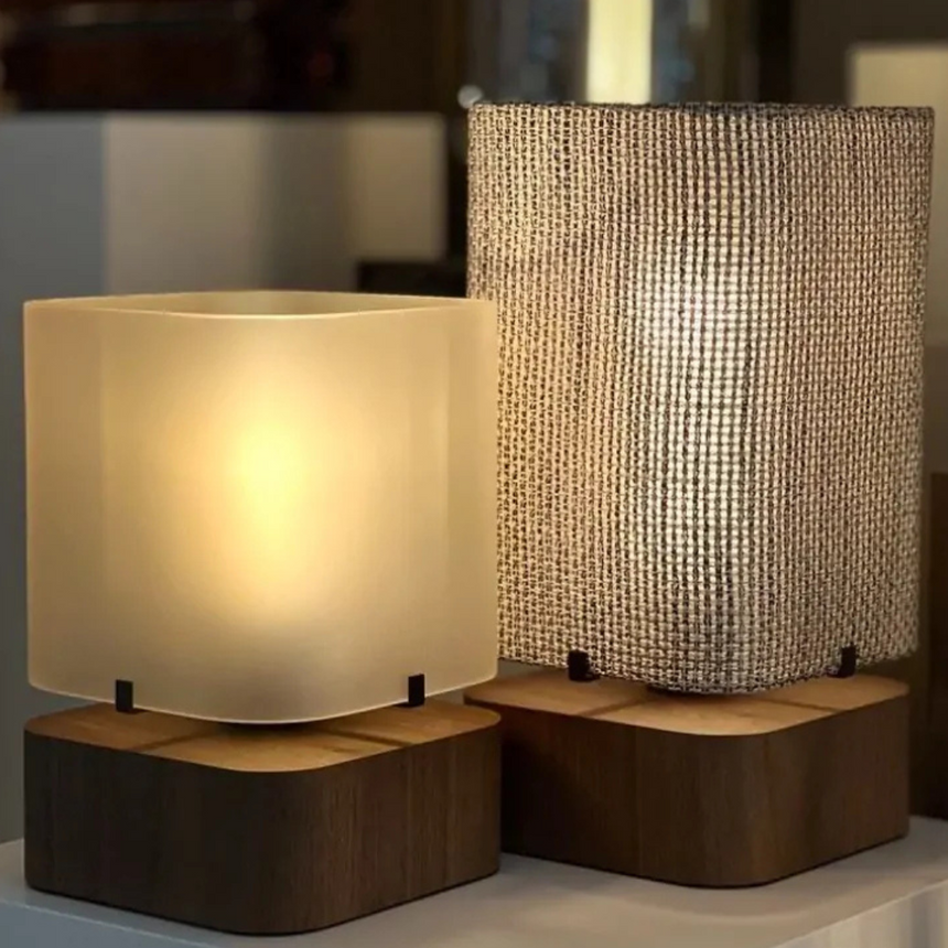 Cubo Tissu fa asztali lámpa
