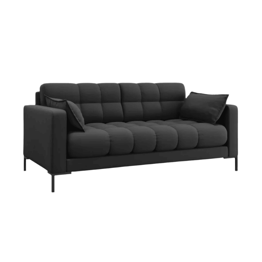 Mamaia 2-seater fabric sofa with black legs
