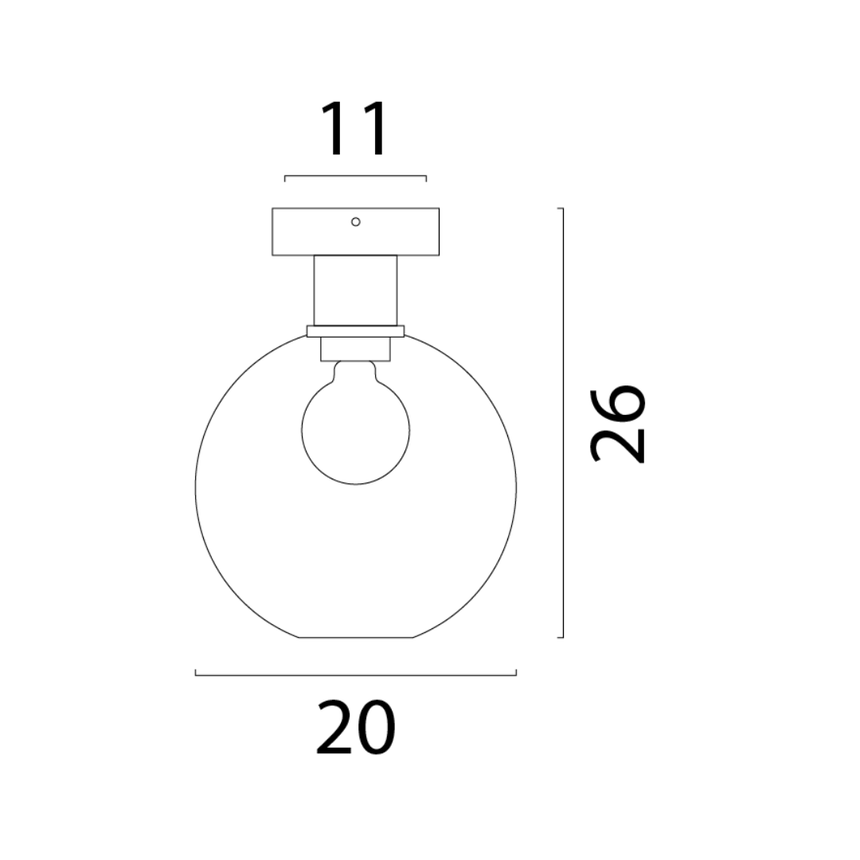 Lazise üveg csillár fekete foglalattal Ø20