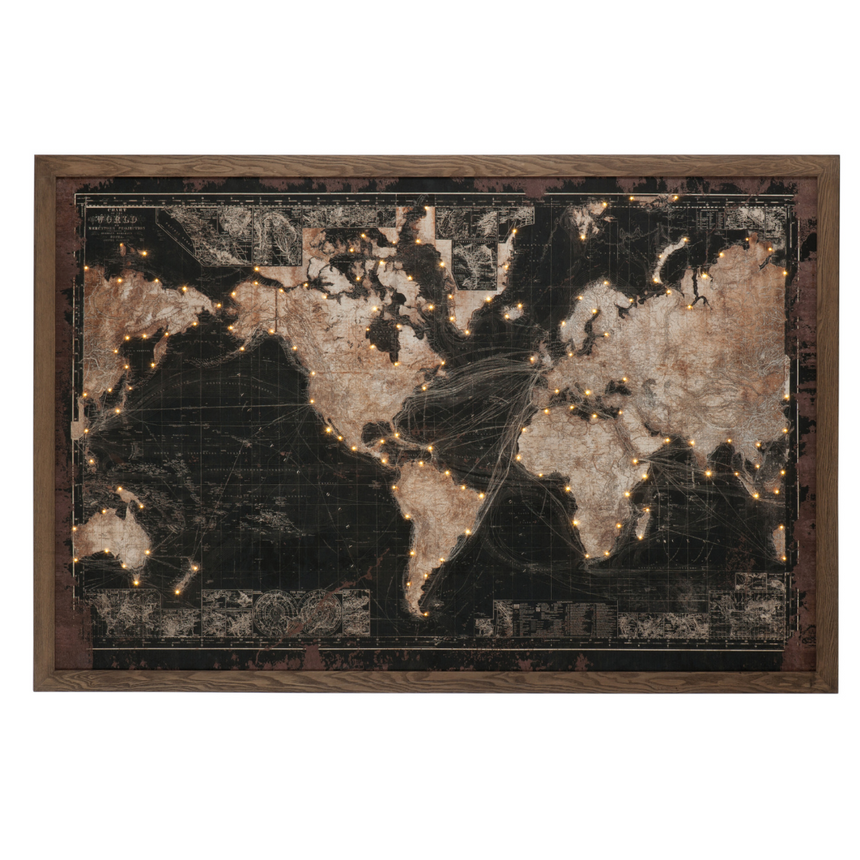 Map World LED vászon falikép