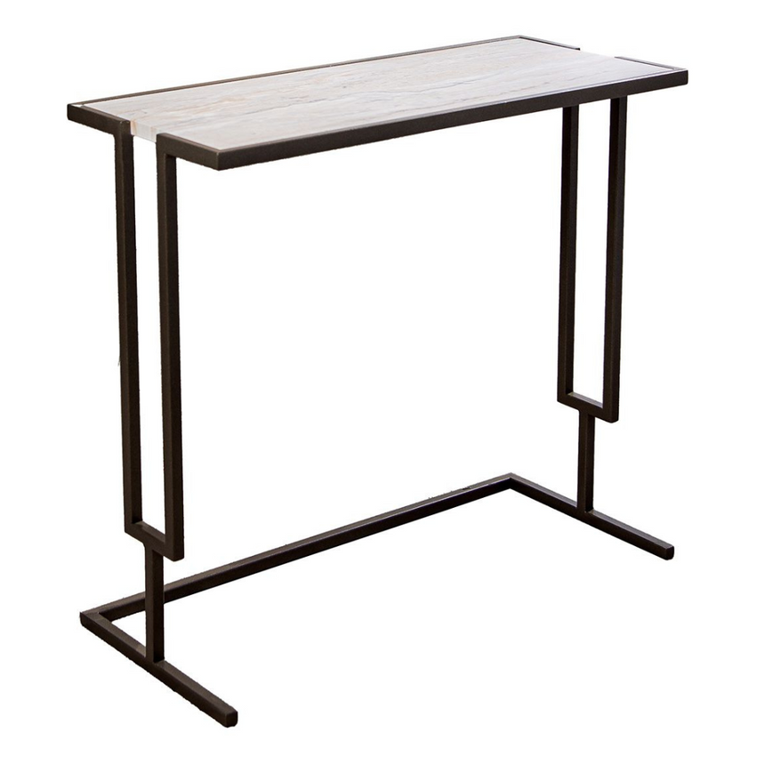 Marbled metal side table set