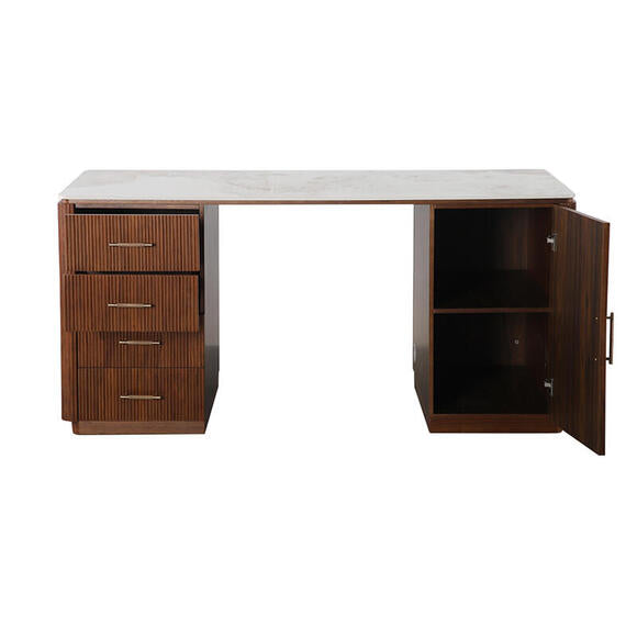 Urban Chique íróasztal – Kerámia márvány felülettel és dió furnér vázzal