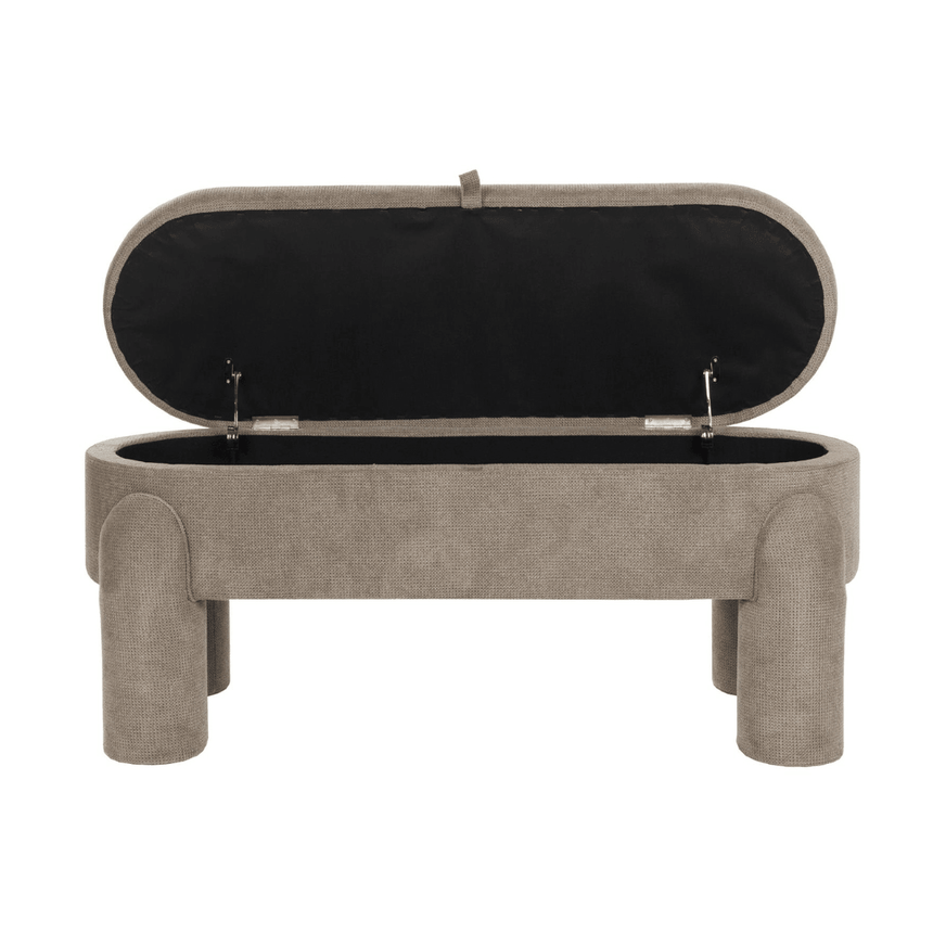 Orly storage fabric bench