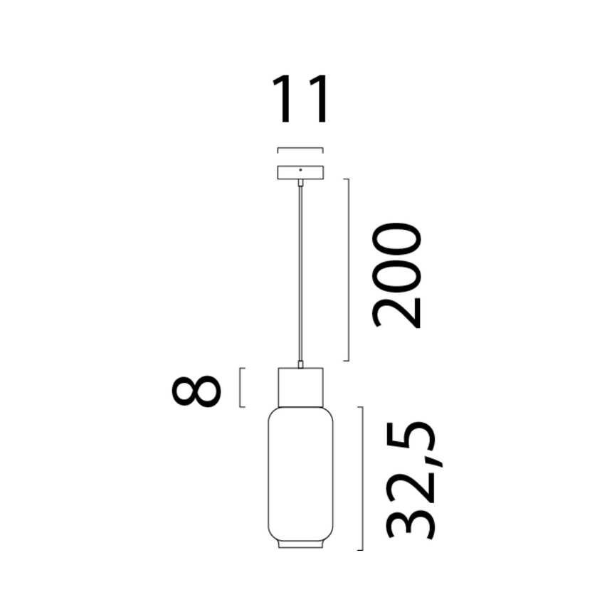 Lett Rib matt üveg függőlámpa fekete foglalattal