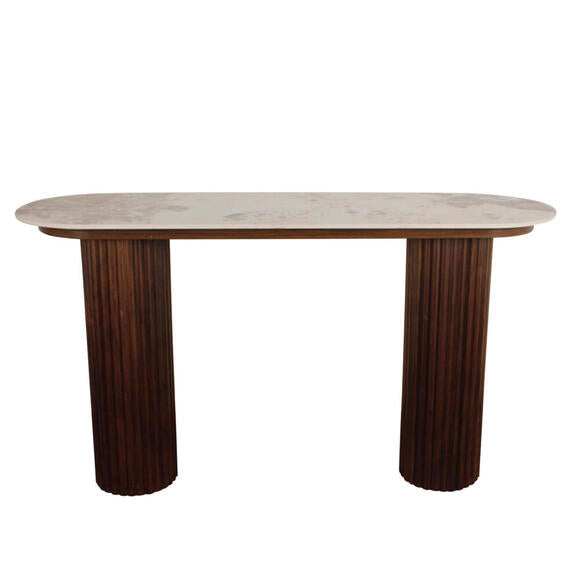 Urban Chique konzolasztal – Kerámia márvány felülettel és dió furnér vázzal