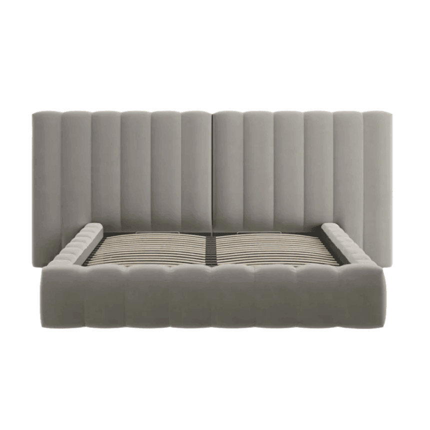 Kelp wide velvet bed frame 140x200