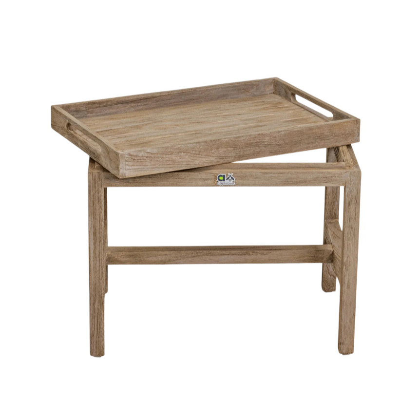 Olive wood garden storage table