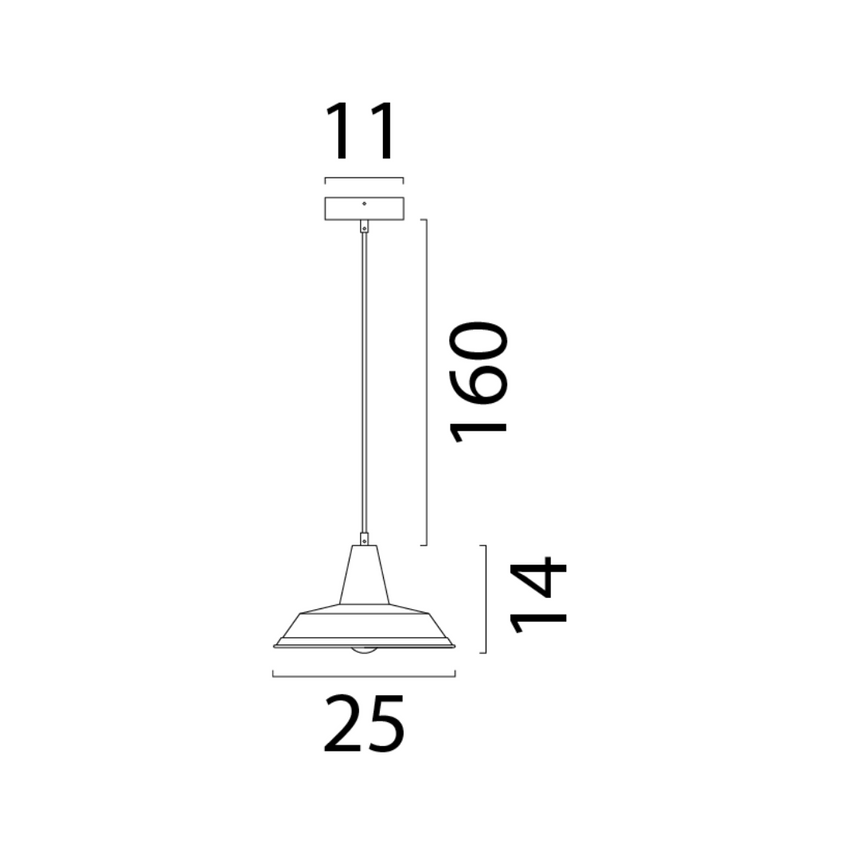 Prato fém függőlámpa Ø25