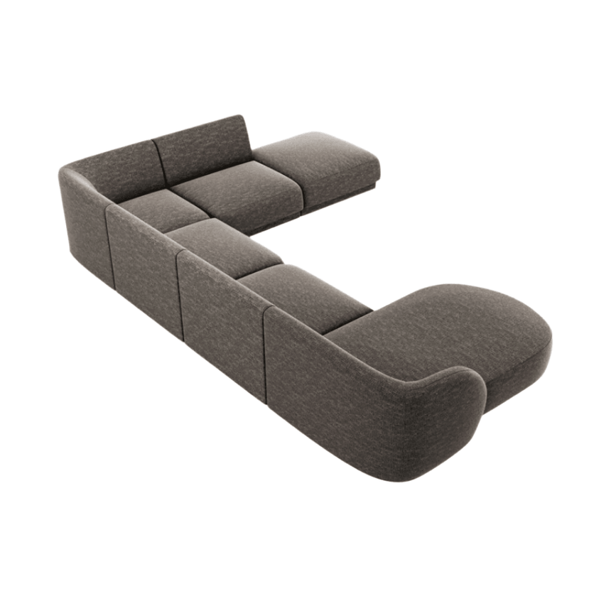 Miley U-shaped chenille sofa with right corner unit