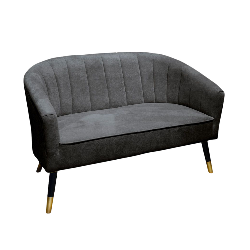 Text 2-seater velvet sofa