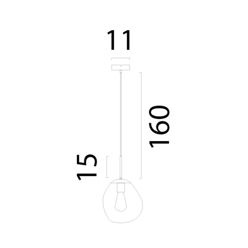 Lava arany üveg függőlámpa