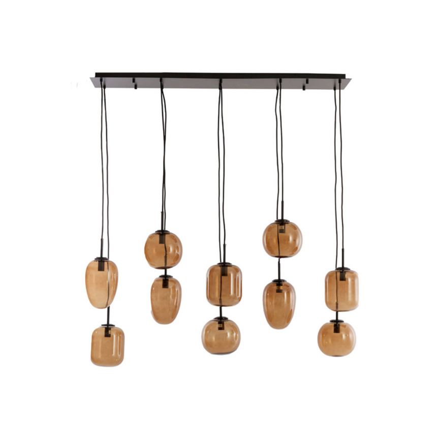 Mezza üveg függőlámpa 10 izzó