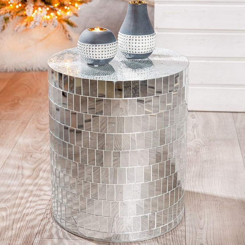 Disco glass side table