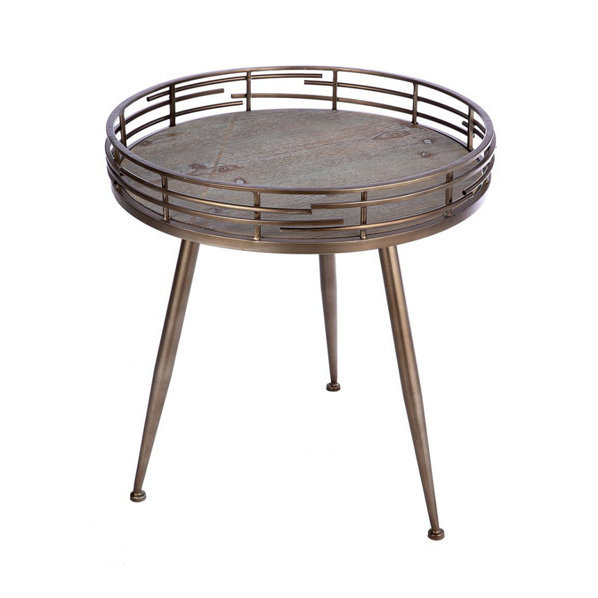 Gray metal storage table