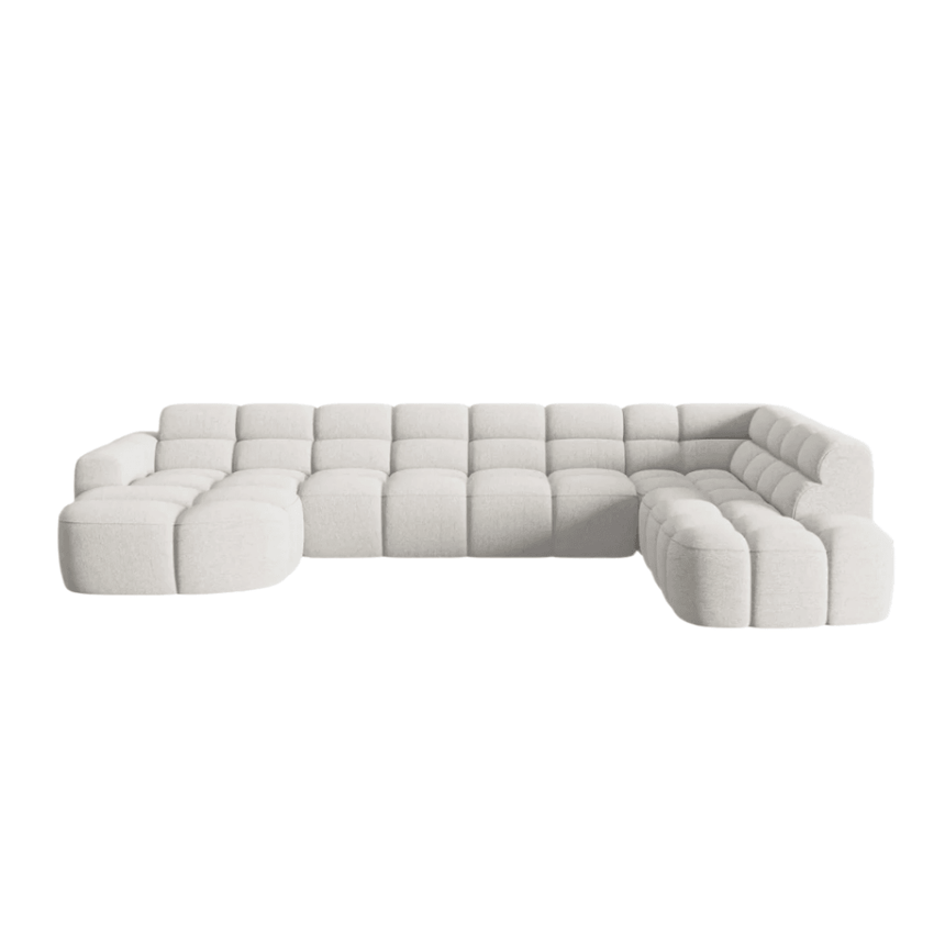Lisa U-shaped fabric sofa with right corner unit