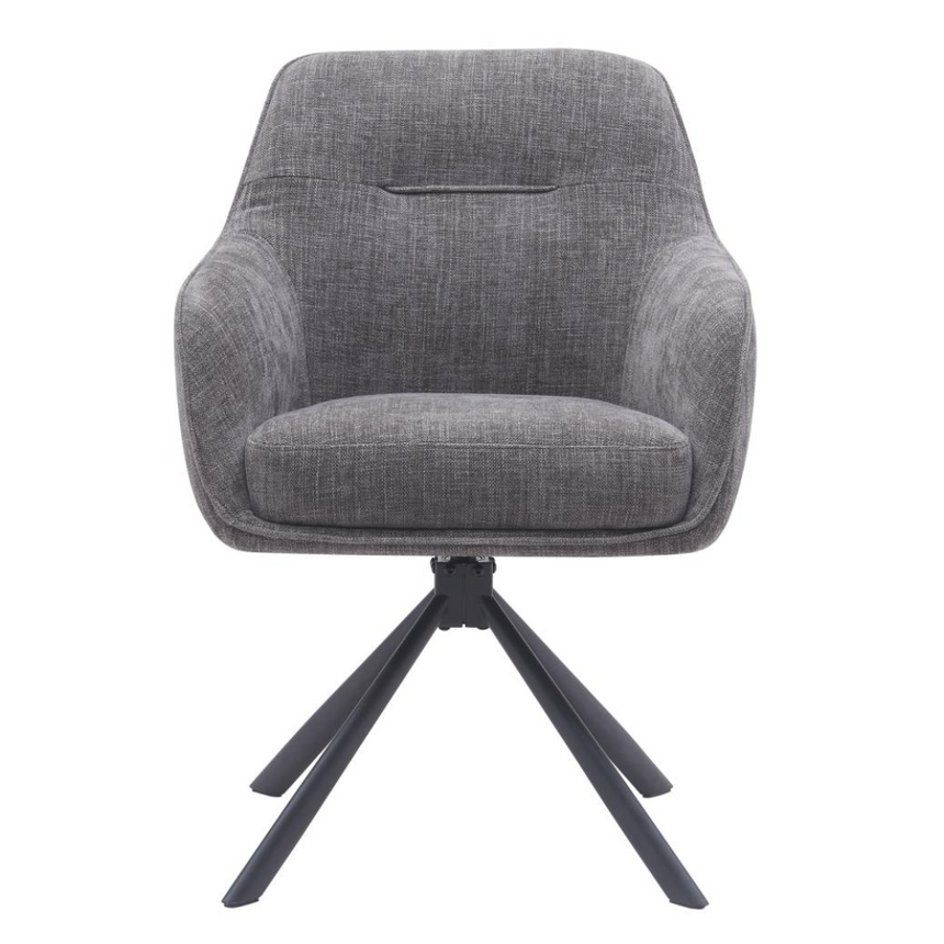 Avola fabric swivel chair with metal legs