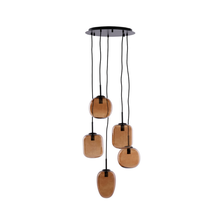 Mezza üveg függőlámpa 5 izzó