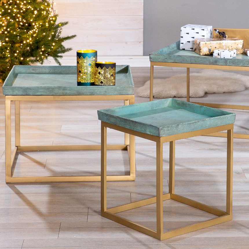 Green Gold metal coffee table