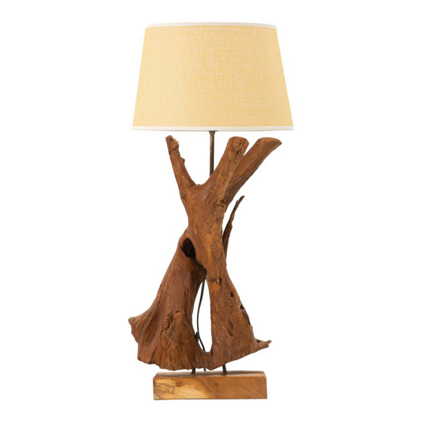 Teak Riciclato fa asztali lámpa
