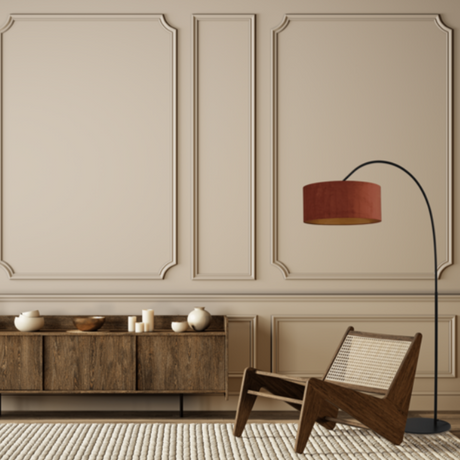 Arch fabric floor lamp with black frame 183x91