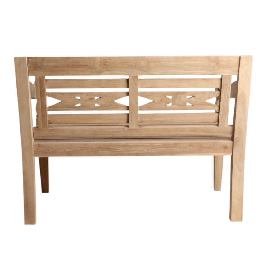 Boho wooden garden bench